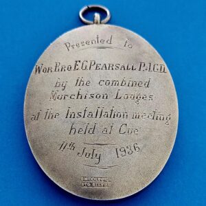 Masonic Medallion from Cue Western Australia
