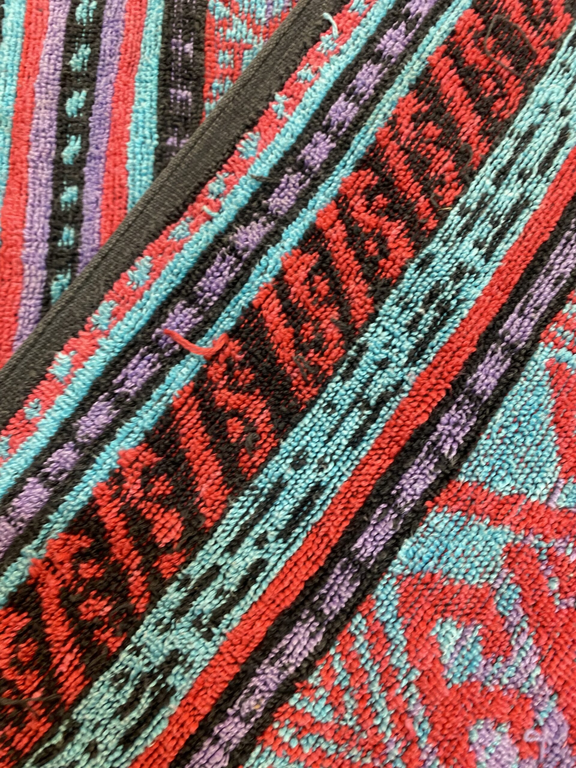 Vintage Towel - 90's Blue, Red and Purple - hunter region campbells store morpeth hunter valley coastal beach towel retro vintage dickies clothing fashion hat bright colourful reuse upcycle