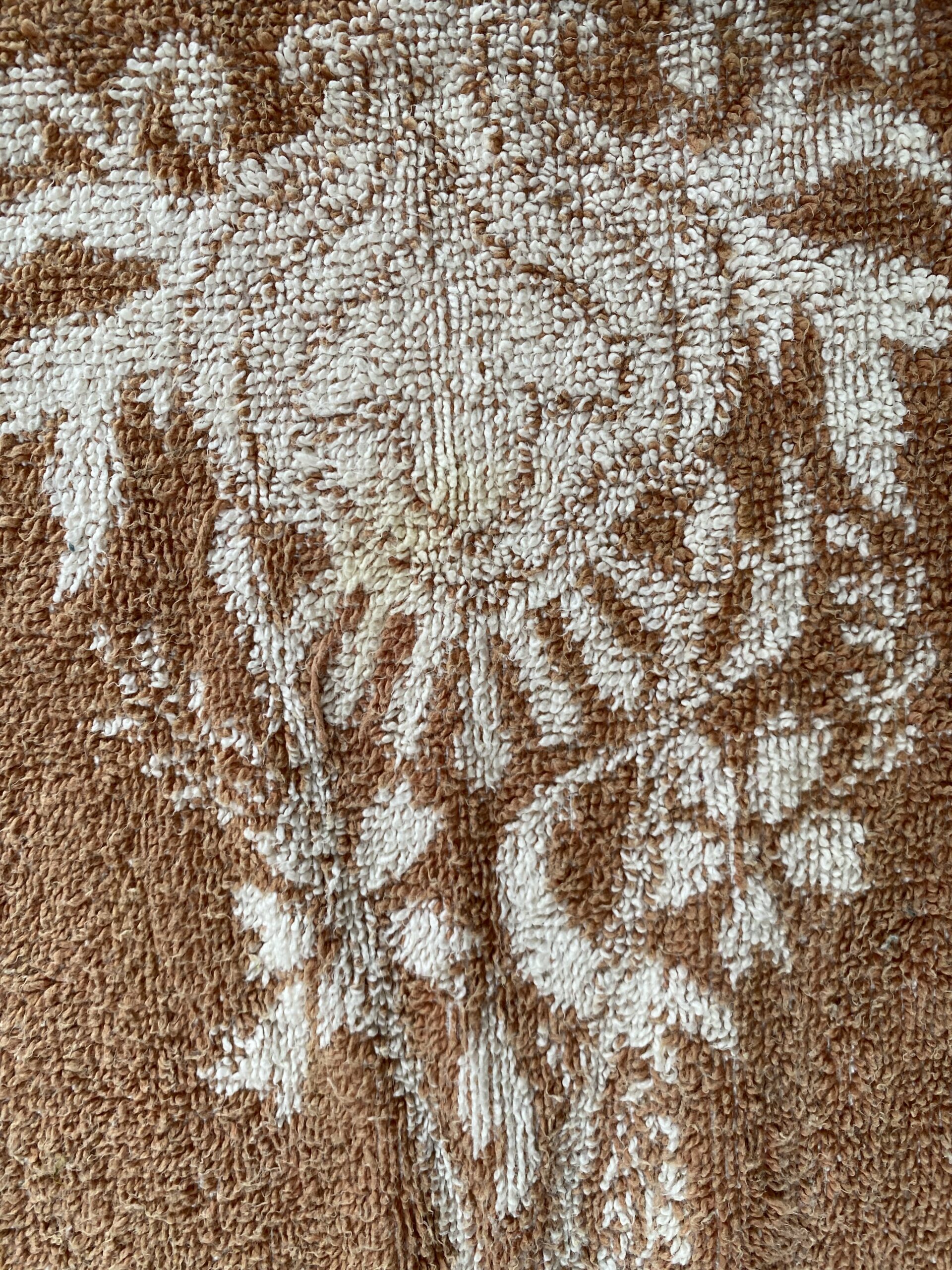 Vinatge Towel - Brown and White with Flower Pots - hunter region campbells store morpeth hunter valley coastal beach towel retro vintage dickies clothing fashion hat bright colourful reuse upcycle shop 50 phylum