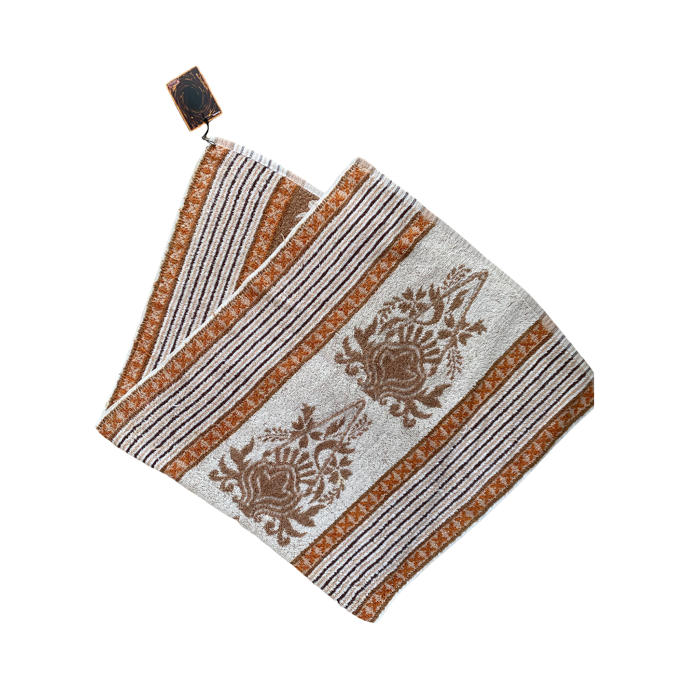 Vinatge Towel - Brown and White with Flower Pots - hunter region campbells store morpeth hunter valley coastal beach towel retro vintage dickies clothing fashion hat bright colourful reuse upcycle shop 50 phylum
