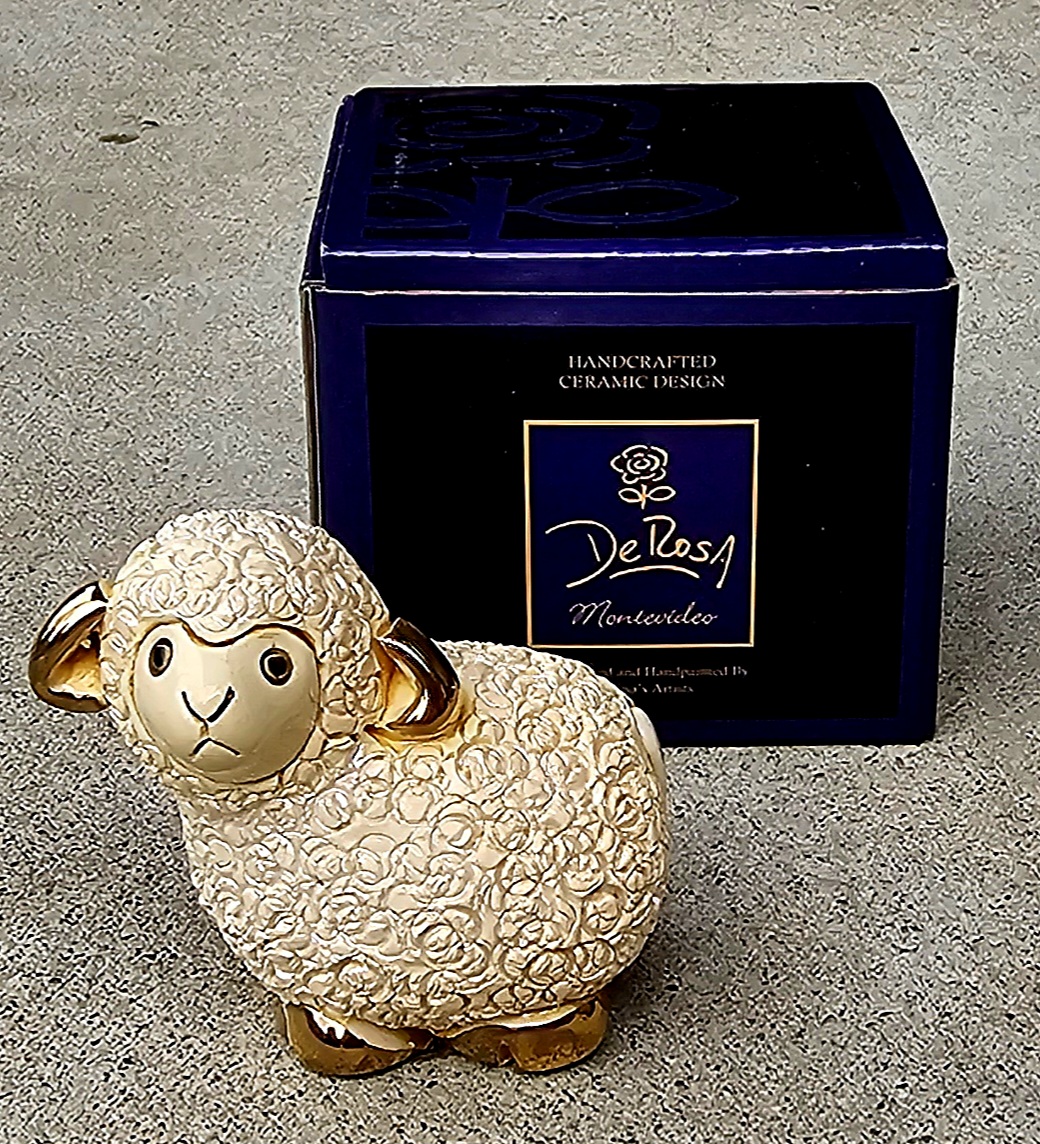 Rinconada Mini Sheep M10 - morpeth antique centre hunter valley region rinconada de rosa pottery enamel gold gilt figurine sheep M10