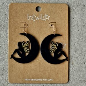 Erstwilder earrings – Fairy Moon Black
