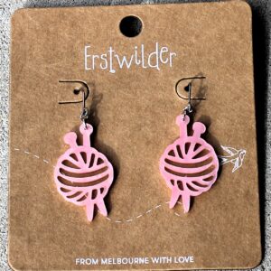 Erstwilder Earrings – Ball of Yarn (Pink)