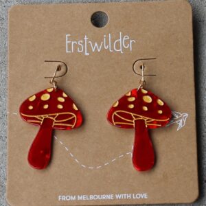 Erstwilder Drop Earrings – Toadstool Red
