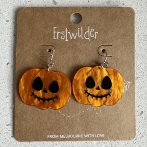 Erstwilder Earrings – Jack O Lantern – Orange