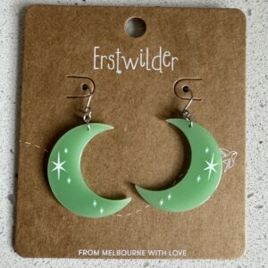 Erstwilder Earrings – Half Moon – Glow In The Dark