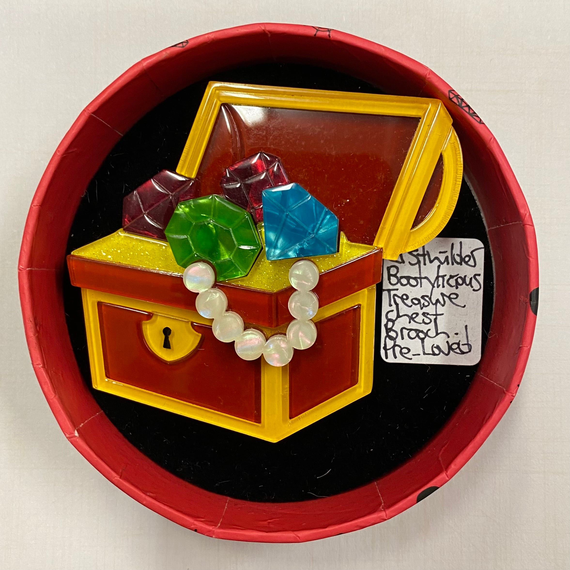 Esrtwilder Brooch - Bootylicious Treasure Chest Brooch - morpeth antique centre hunter valley region erstwilder earring drop stud brooch necklace hair clip enamel pin resin dangerfield pirate nautical treasure chest gems collaboration