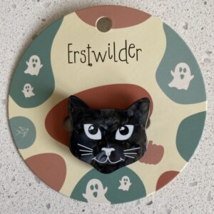 Erstwilder Mini Brooch – Black Cat Head