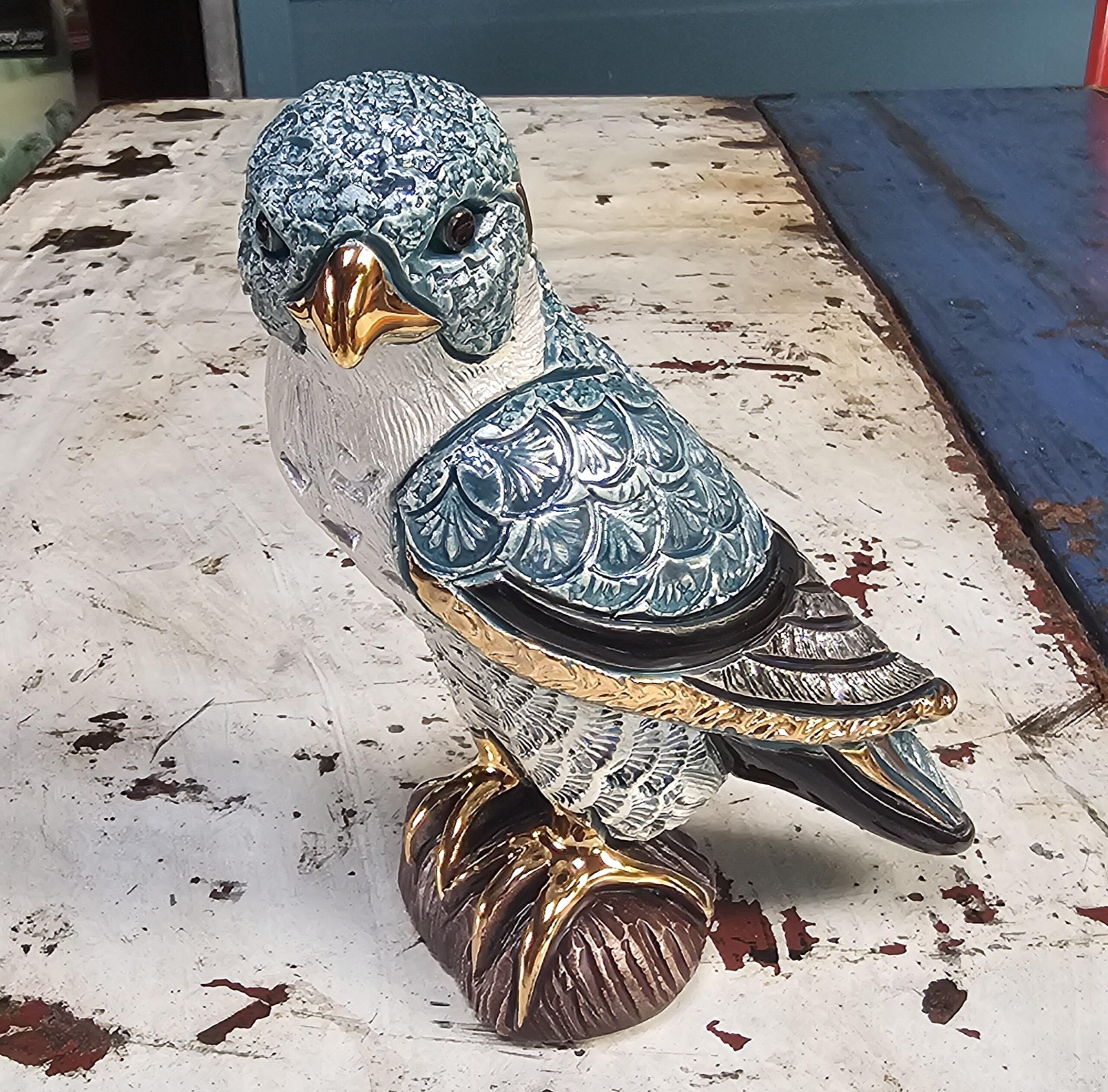 Rinconada - Falcon F234 - morpeth antique centre hunter region valley de rosa rinconada uraguay pottery enamel gold gilded gilt hand made artisan crafted falcon F234
