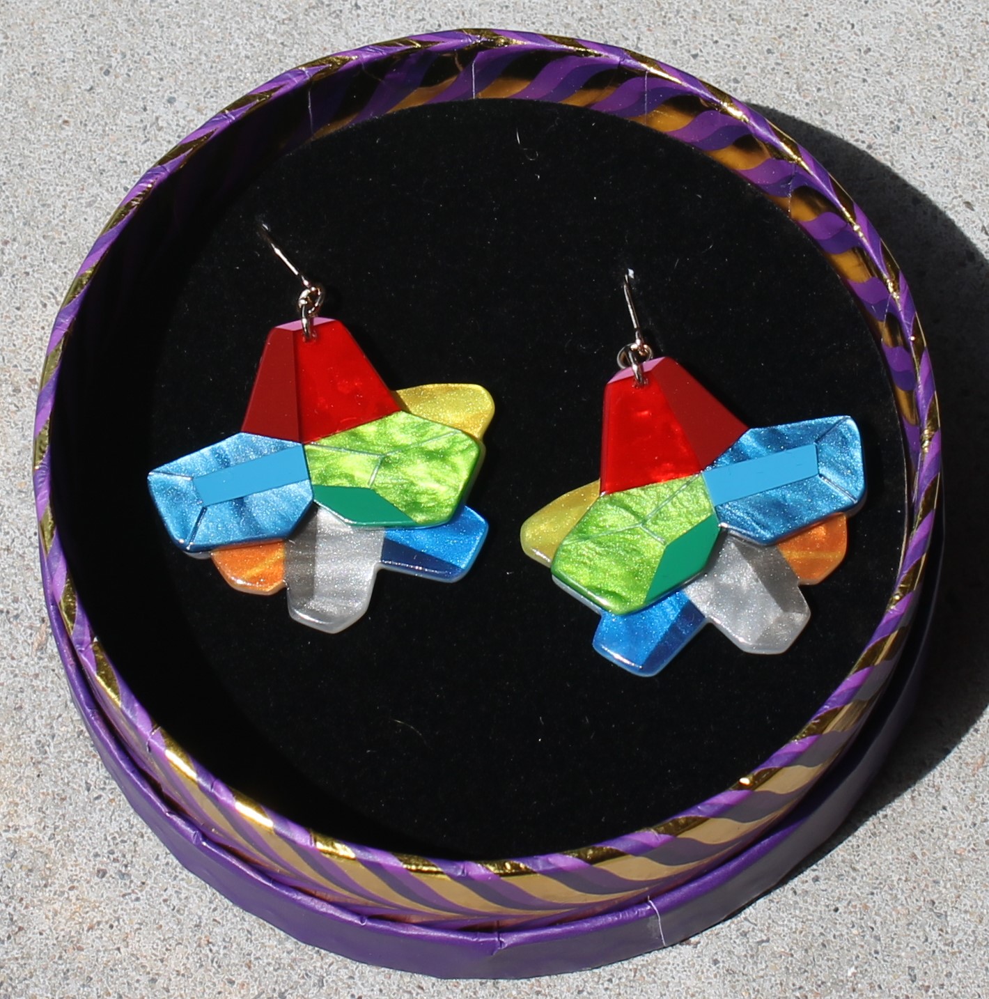 Erstwilder Earrings - Everlasting Gobstopper - morpeth antique centre hunter valley region willy wonka chocolate factory erstwilder wall art earrings necklace brooch hair clip retro collectable everlasting gobstopper