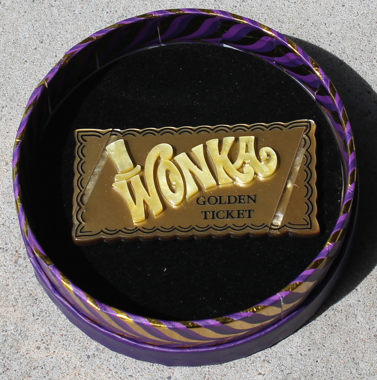 Erstwilder Brooch - Wonka Golden Ticket - morpeth antique centre hunter valley region willy wonka chocolate factory erstwilder wall art earrings necklace brooch hair clip retro collectable golden ticket