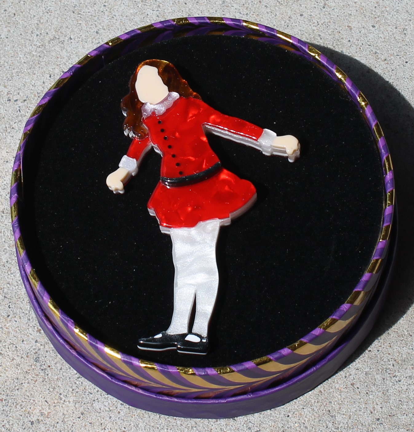 Erstwilder Brooch - Veruca Salt - morpeth antique centre hunter valley region willy wonka chocolate factory erstwilder wall art earrings necklace brooch hair clip retro collectable veruca salt