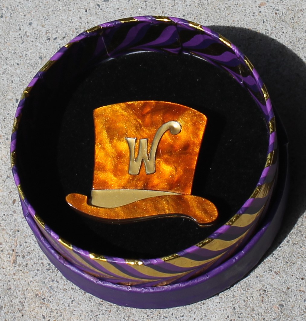Erstwilder Mini Brooch - Mr Wonka's Hat - morpeth antique centre hunter valley region willy wonka chocolate factory erstwilder wall art earrings necklace brooch hair clip retro collectable mr wonka's hat
