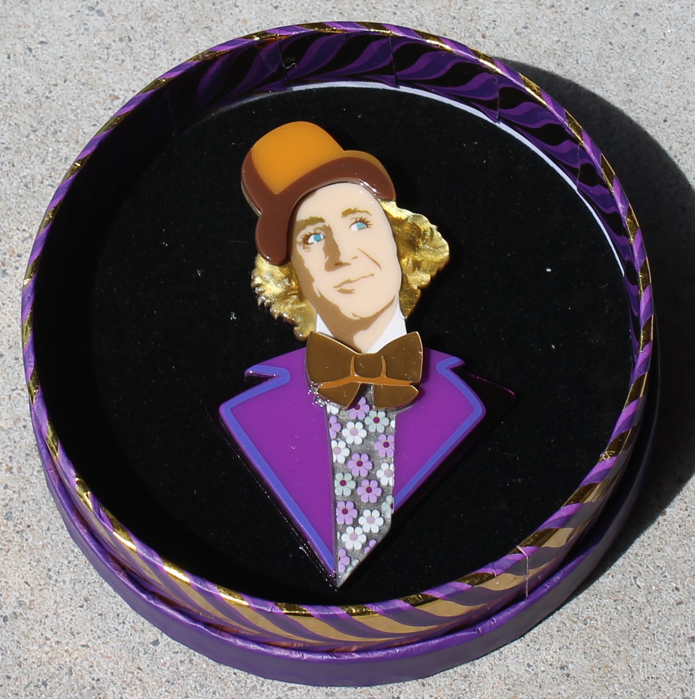 Erstwilder Brooch - Mr Wonka - morpeth antique centre hunter valley region willy wonka chocolate factory erstwilder wall art earrings necklace brooch hair clip retro collectable mr wonka