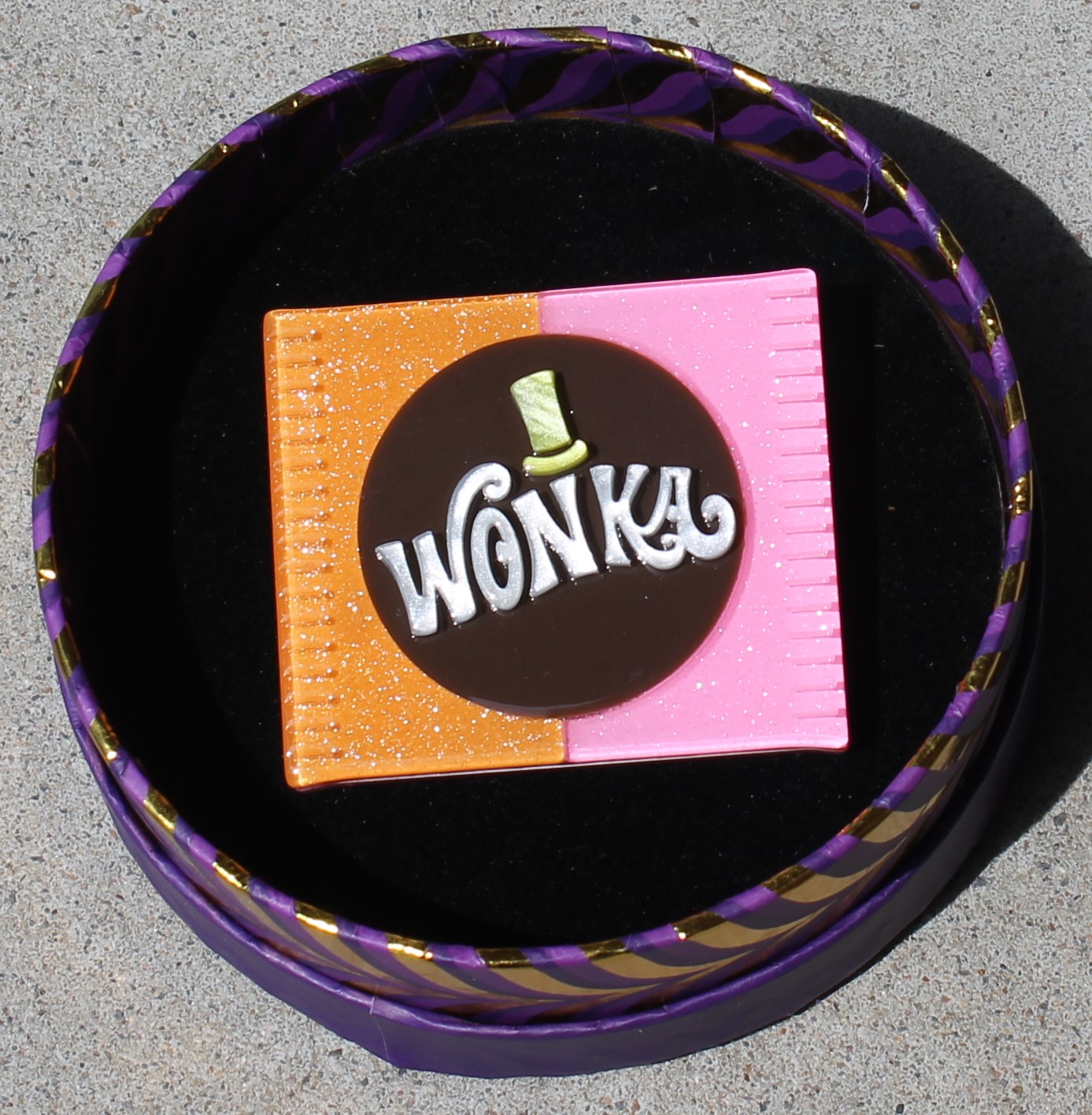 Erstwilder Brooch - Willy Wonka Bar - morpeth antique centre hunter valley region willy wonka chocolate factory erstwilder wall art earrings necklace brooch hair clip retro collectable bar