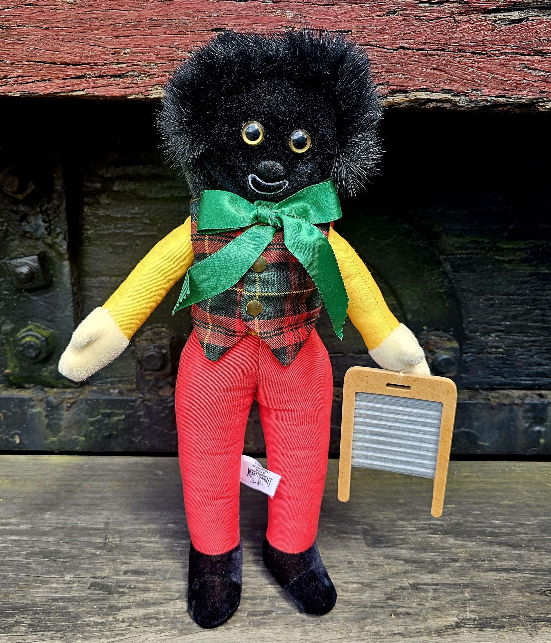 Merrythought Golli - Washboard Willie - morpeth antique centre hunter valley region australia golli golliwogg merrythought united kingdom florence upton enid blyton handmade limited edition pre loved vintage washboard willie