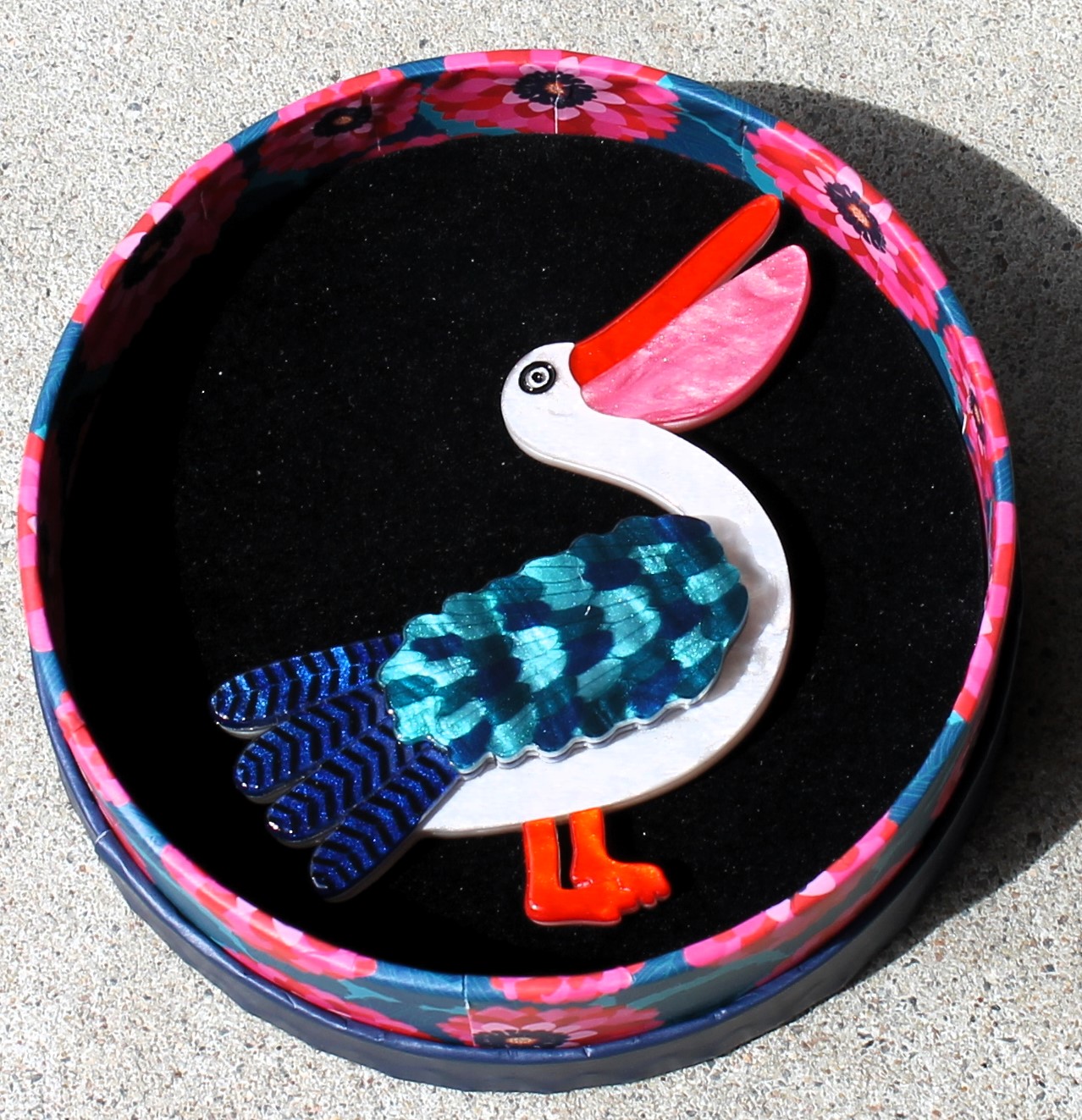 Erstwilder Brooch - Pelican Perfection - morpeth antique centre hunter valley region erstwilder necklace earrings brooch hair cardigan clips enamel pin jocelyn proust designs pelican perfection