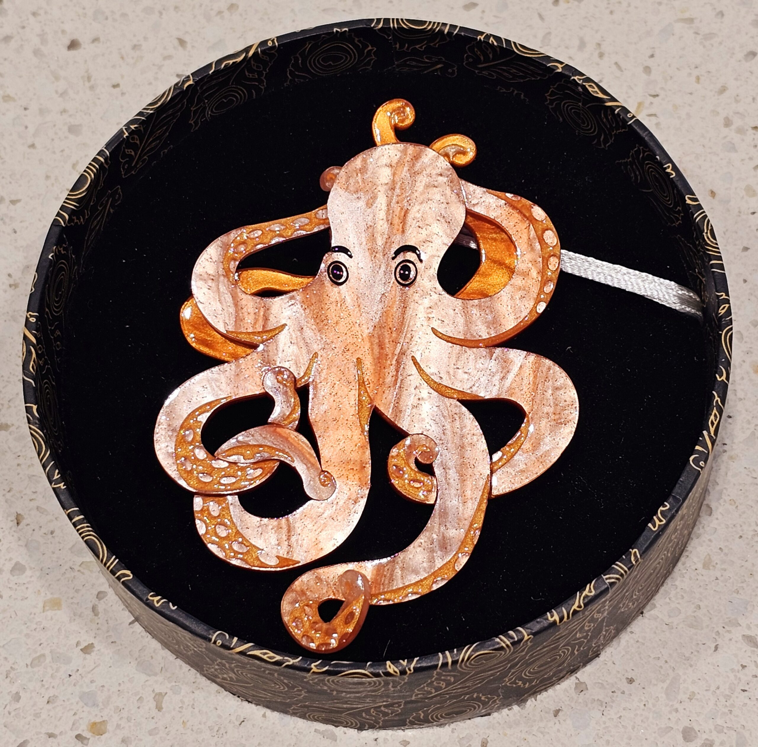 Erstwilder Brooch - Octopode's Abode - morpeth antique centre hunter valley region vintage erstwilder resin brooch secondary market collectable octopode's abode octopus
