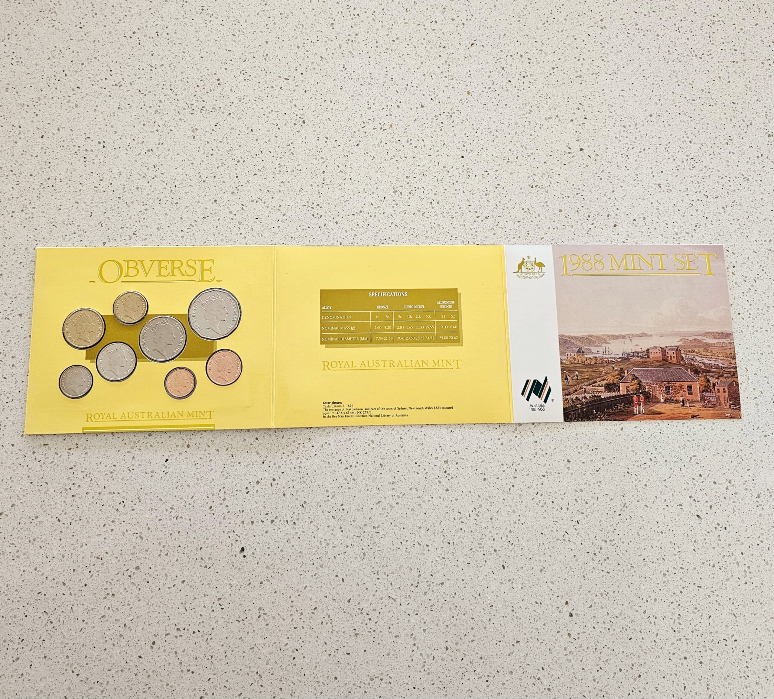 Australian Mint Uncirculated Coin Set - 1988 - morpeth antique centre hunter valley region australian mint set uncirculated coins birth year bicentenary 1988 two hundred years british settlement