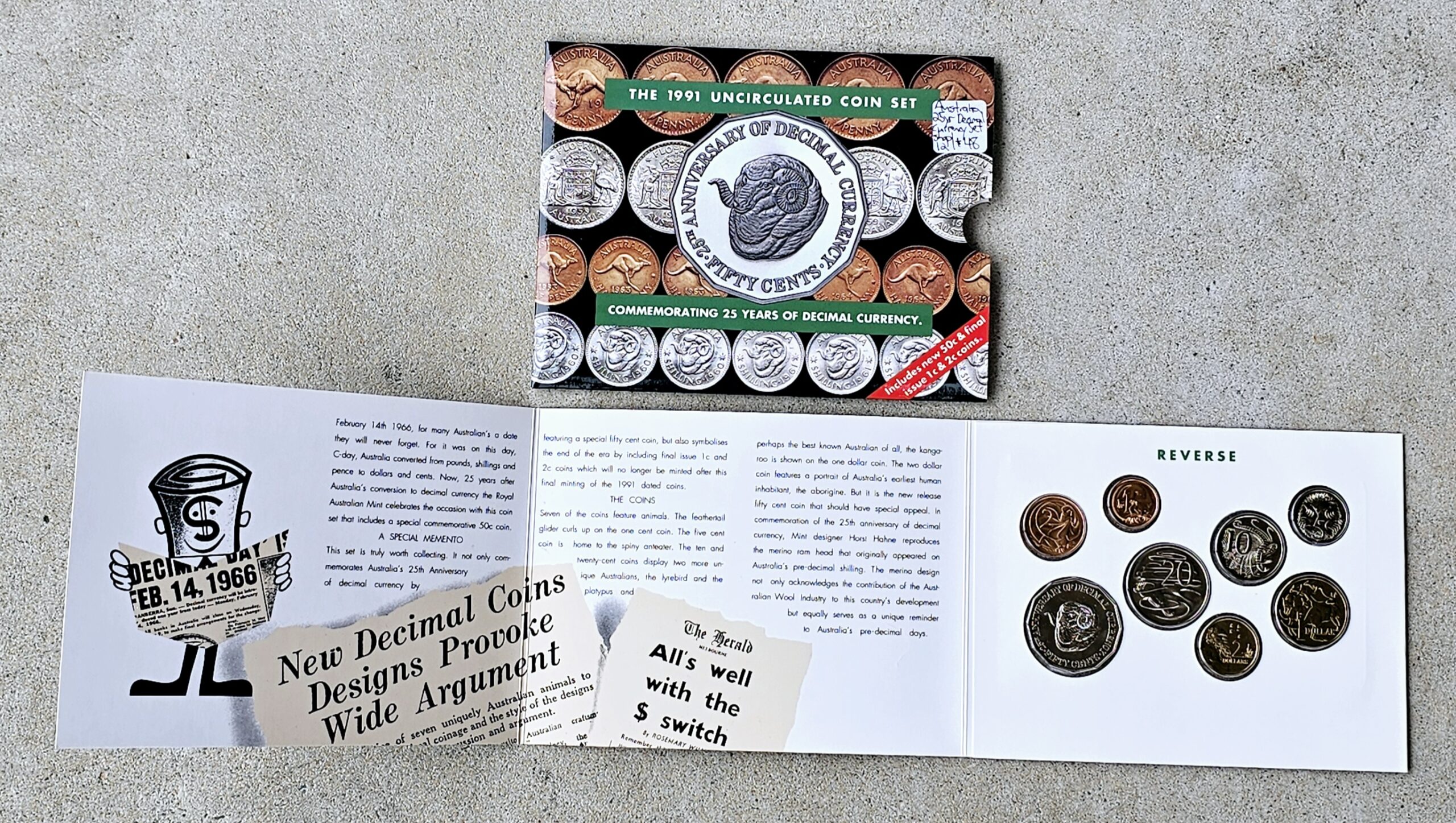 Australian Uncirculated Coin Set - 1991 - morpeth antique centre hunter valley region vintage coin set 1991 royal australin mint