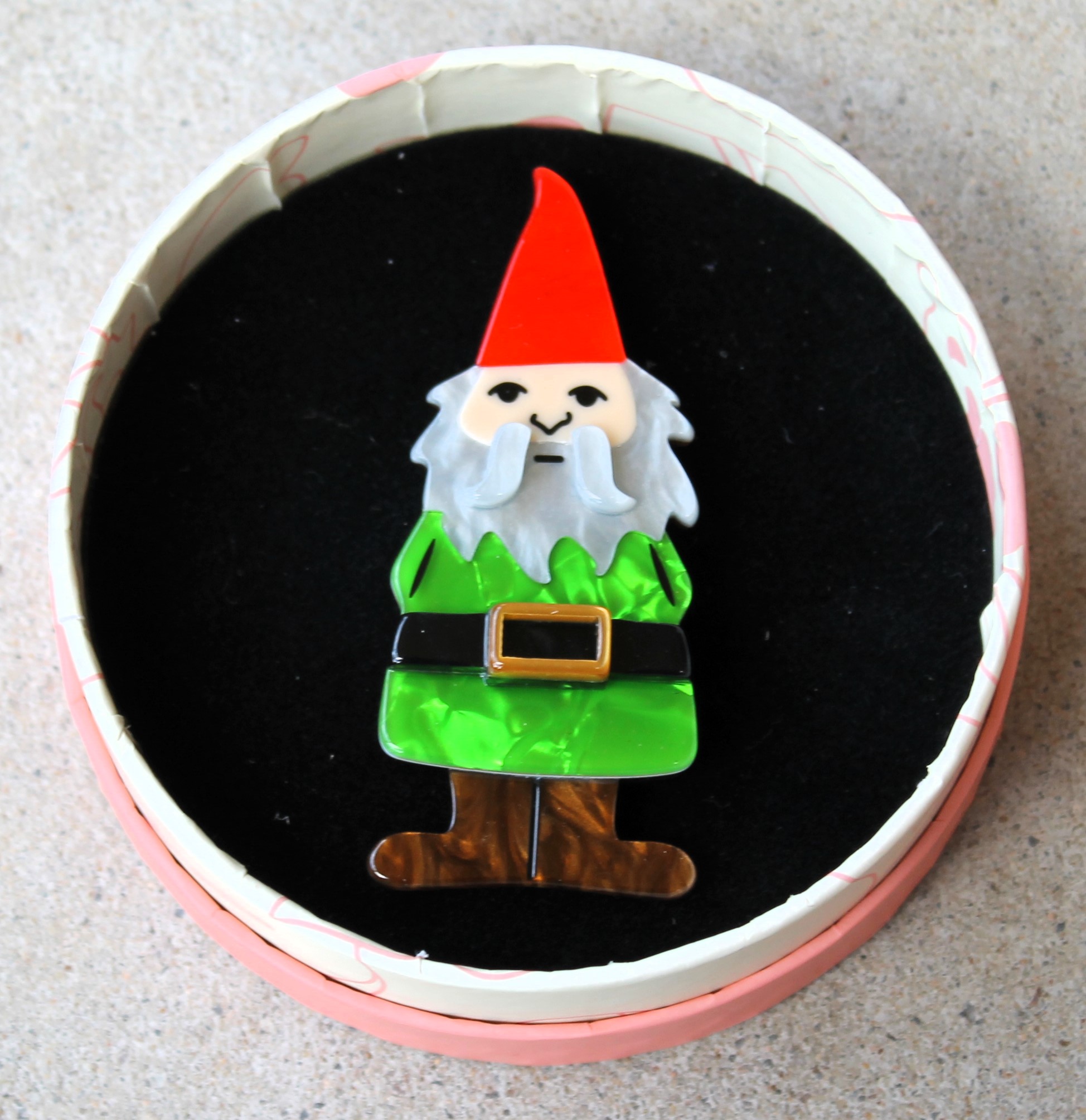 Erstwilder brooch - There's No Place Like Gnome - morpeth antique centre hunter valley region erstwilder necklace earrings brooch fan favourites there's no place like gnome