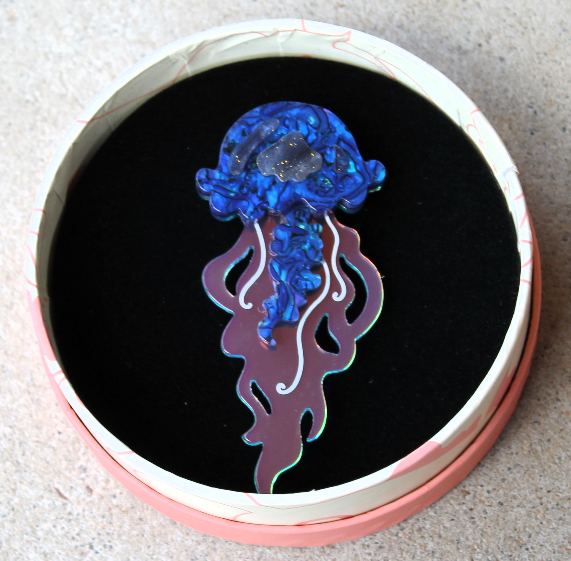 Erstwilder Brooch - Slippin' Under - morpeth antique centre hunter valley region erstwilder necklace earrings brooch fan favourites slippin' under jellyfish ocean creature deep sea