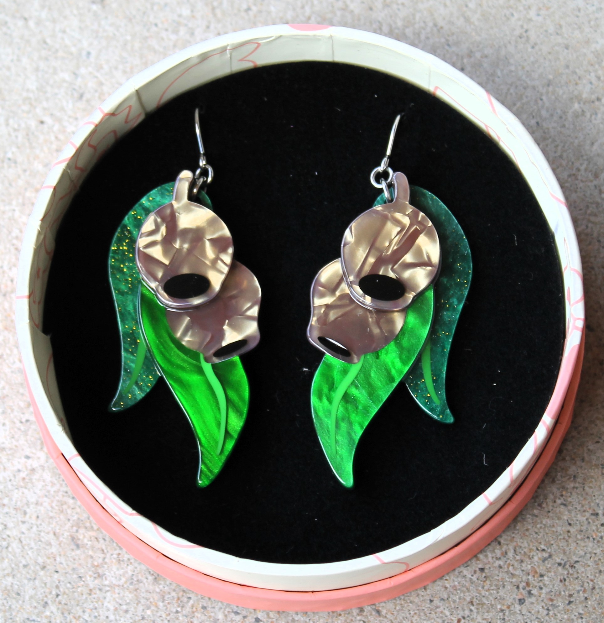 Erstwilder Earrings - Gumnut Babies - morpeth antique centre hunter valley region erstwilder necklace earrings brooch fan favourites gumnut babies