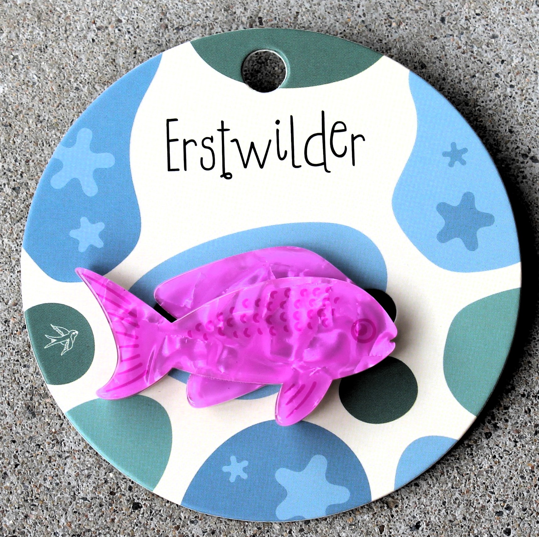 Erstwilder Mini Brooch - Fish Pink - morpeth antique centre hunter valley erstwilder australia ocean sea pacific region brooch necklace enamel pin earring stud drop retro collectable great barrier reef foundation queensland reef coral pink fish