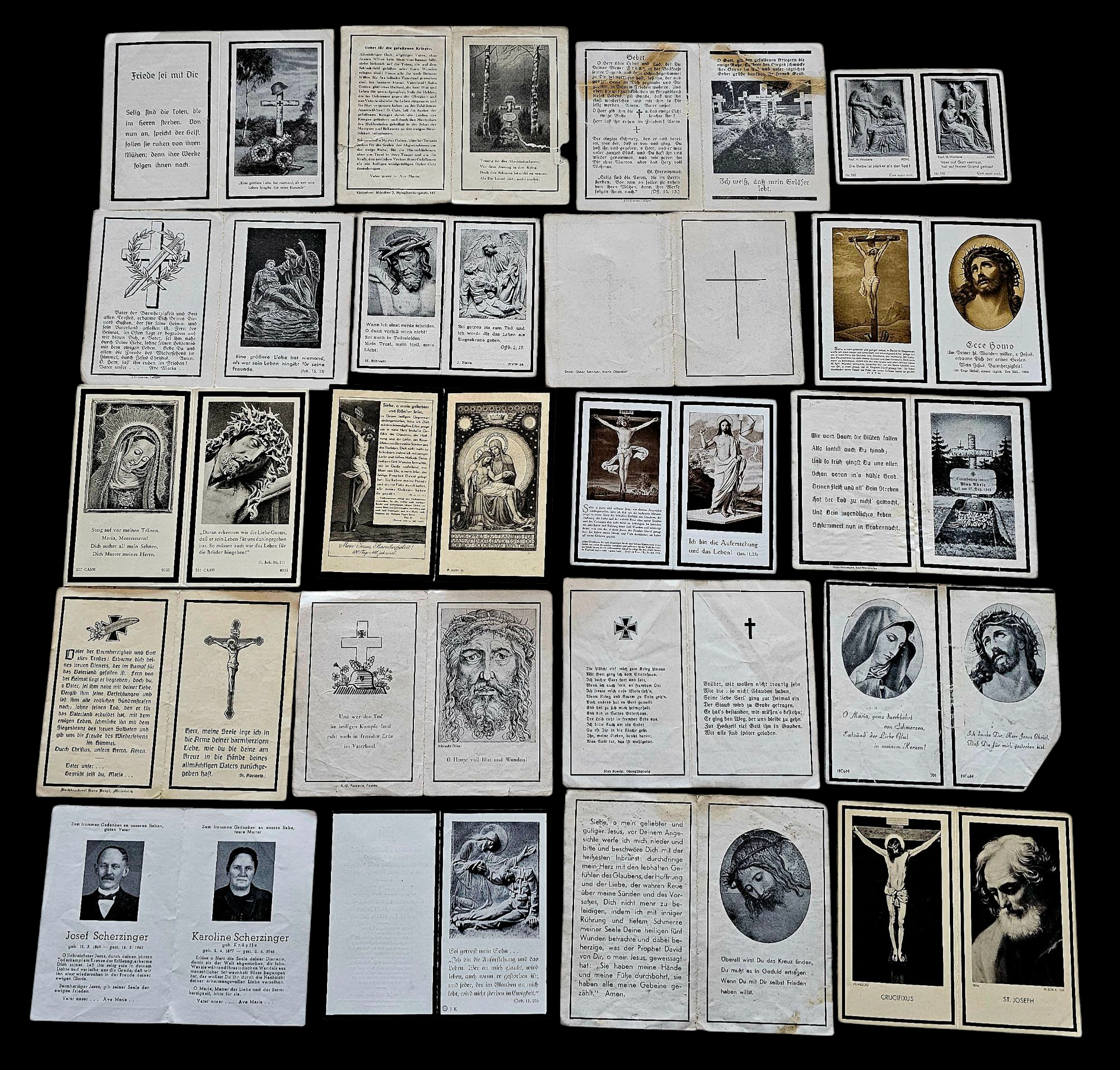 German WWII Funeral Cards (Group F) - morpeth antique centre hunter valley region german death cards funeral world war two WWII third reich soldier heer army wehrmacht luftwaffe airforce navy kriegsmarine panzer grenadier artillery gebergsjager mountain infantry