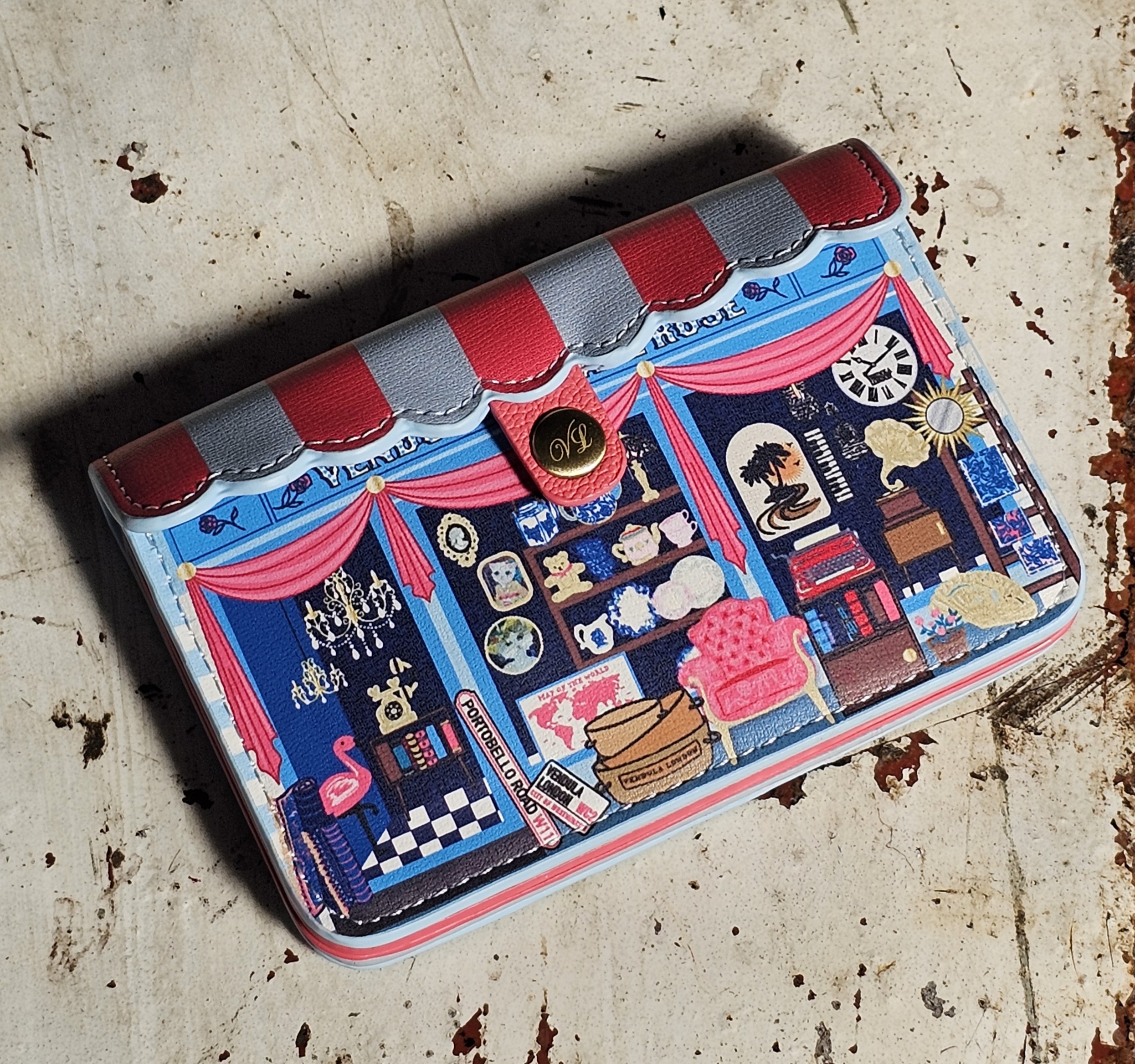 Vendula Card Wallet - Vintage Rose - morpeth gift gallery hunter valley region vendula london vegan handbag shop store front vintage rose thift bella everly hollis grace grab square wallet key coin purse zip mini callaway pouch phone flip universal clipper shopper
