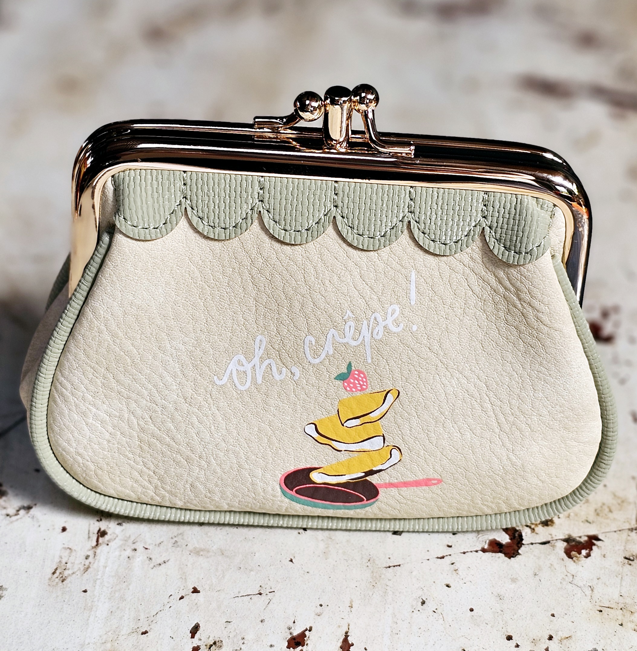 Vendula Clip Coin Purse - Creperie - morpeth gift gallery hunter valley region vendula london vegan handbag shop store front le creperie everly hollis grace grab square wallet key coin purse zip mini callaway pouch phone flip universal clipper shopper