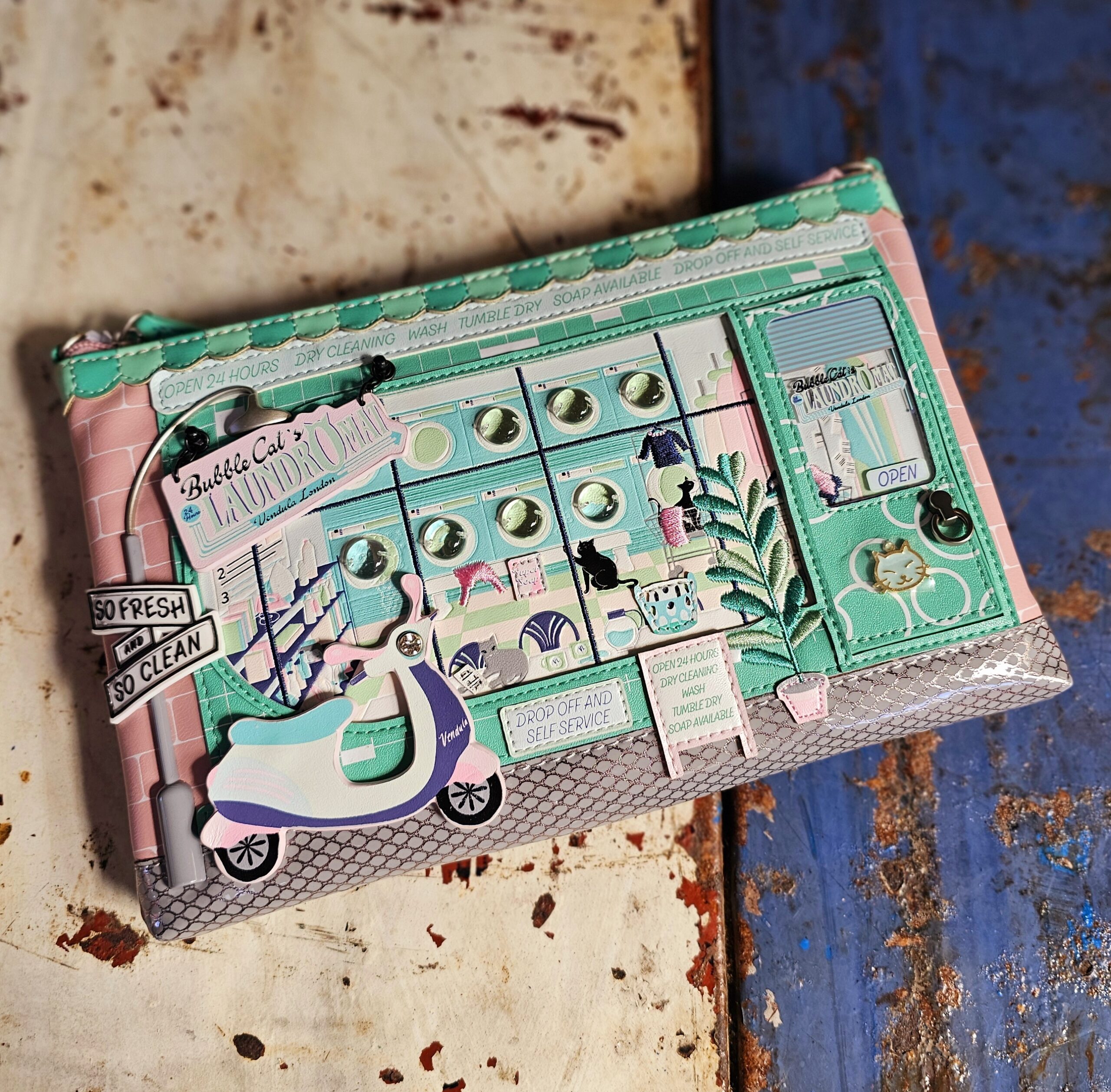Vendula Pouch Bag - Laundromat - morpeth gift gallery hunter valley region vendula london vegan handbag shop store front laundromat bella everly hollis grace grab square wallet key coin purse zip mini callaway pouch phone flip universal clipper shopper