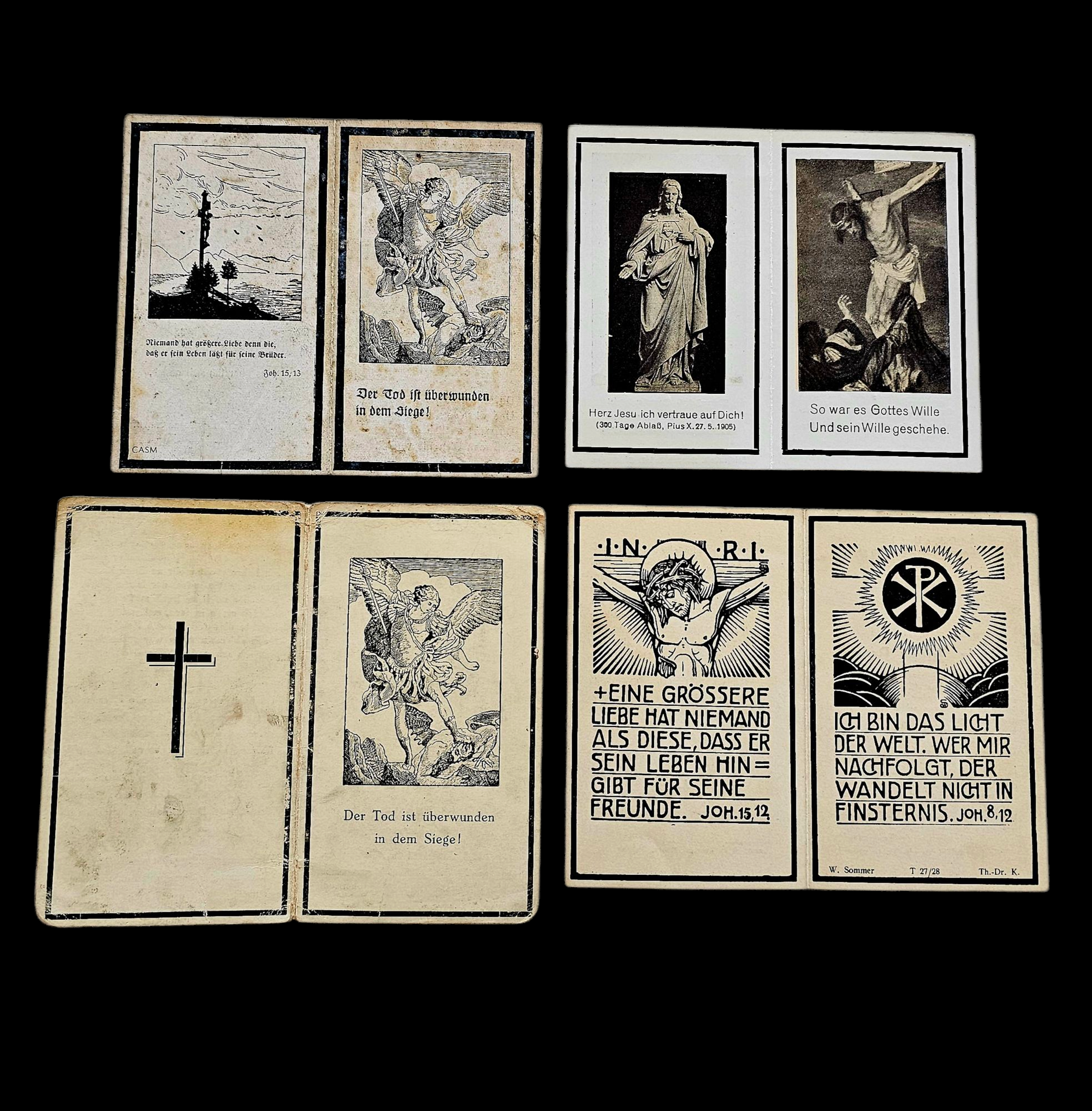German WWII Funeral Cards (Group N) - morpeth antique centre hunter valley region world war two WWII german funeral death cards third reich soldier wehrmacht navy kriegsmarine heer army airforce luftwaffe group N