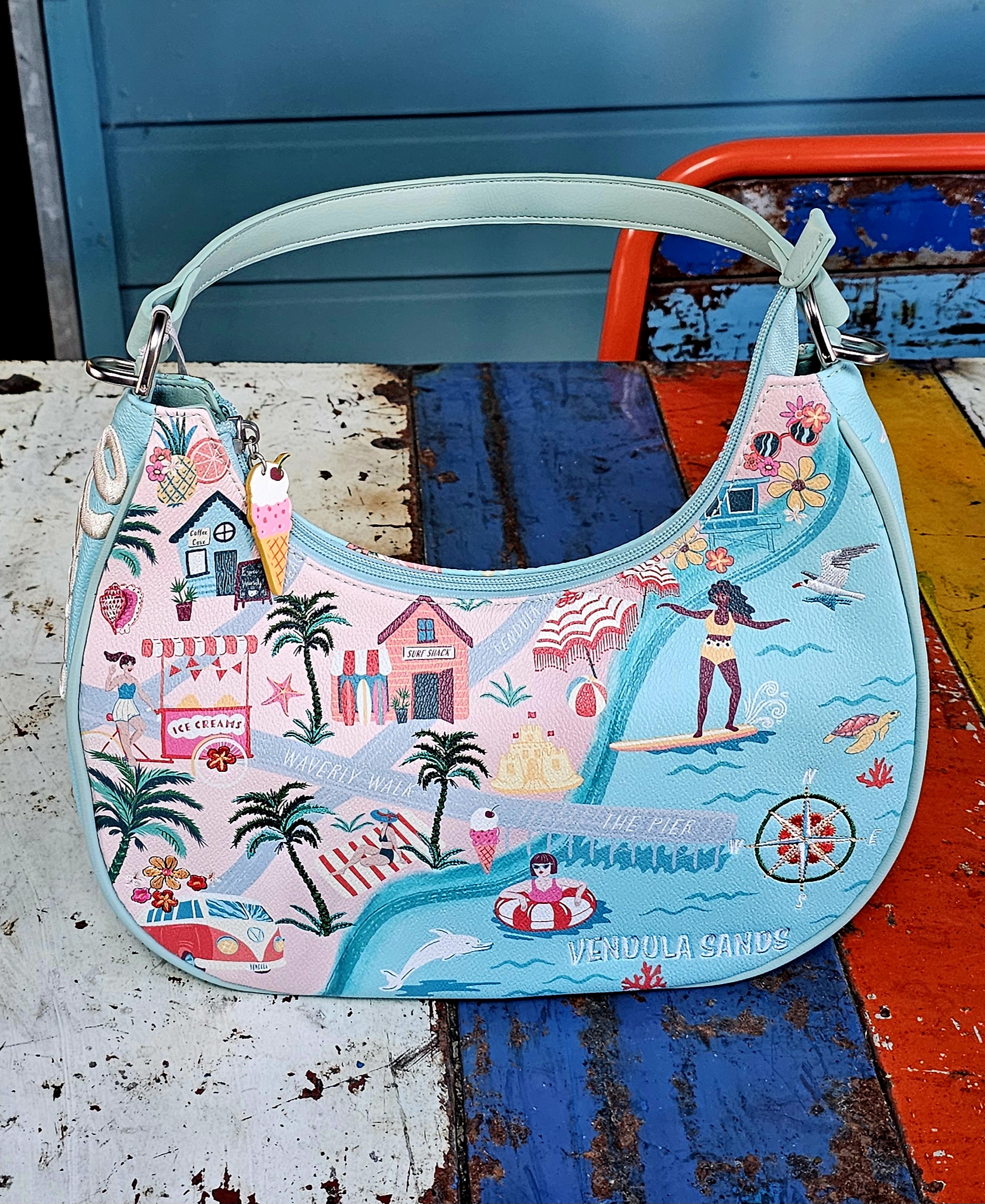 Vendula Noa Bag - Beach Sands - morpeth hunter valley region gift gallery vendula london handbag store shop front vegan noa sands tropical shirt grab card wallet pouch phone holiday