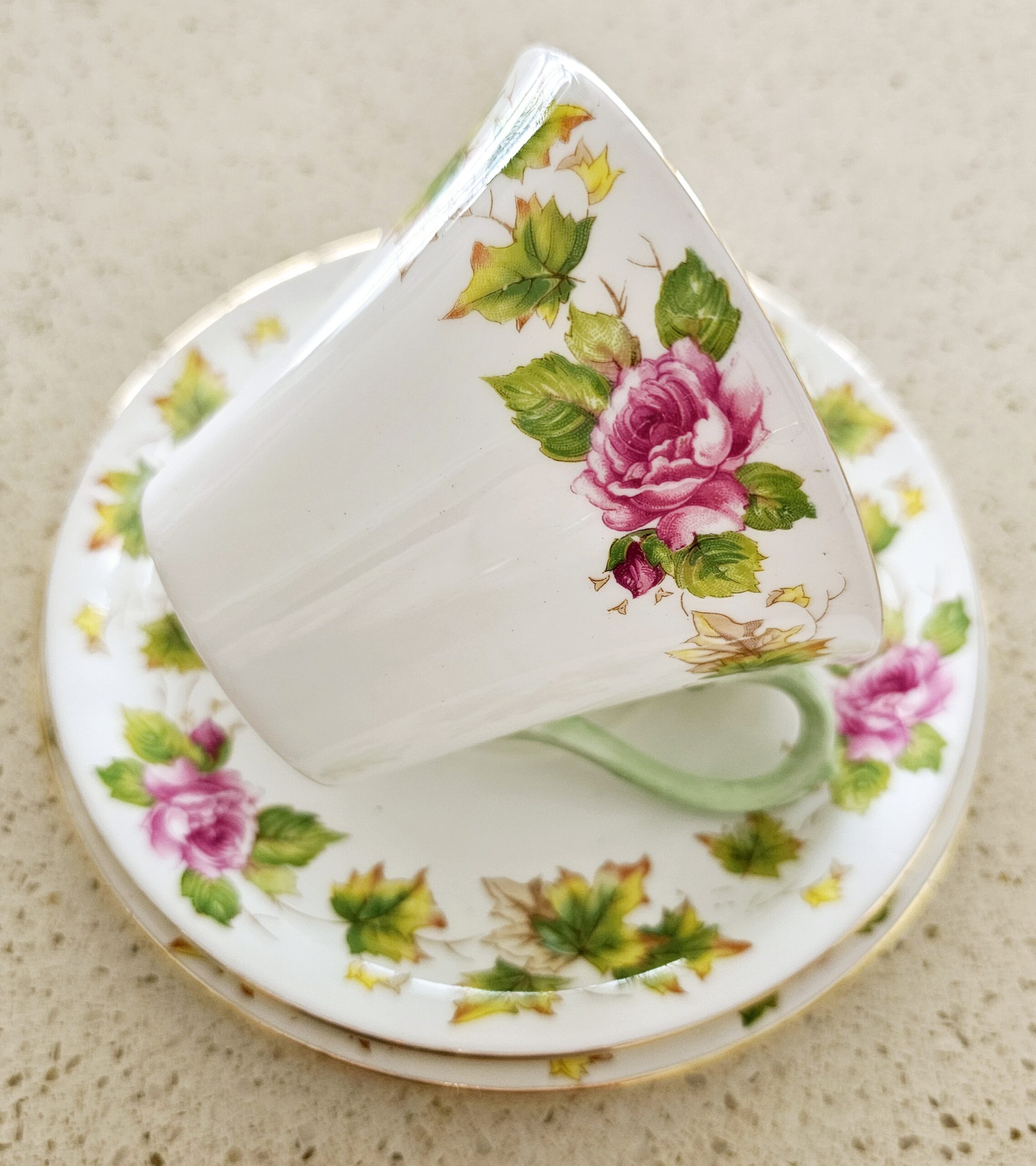 Shelley Bowl 1920's - morpeth antique centre hunter valley region shelly dainty royalty cup saucer plate trio roses and grape vine ivy leaves leaf maple