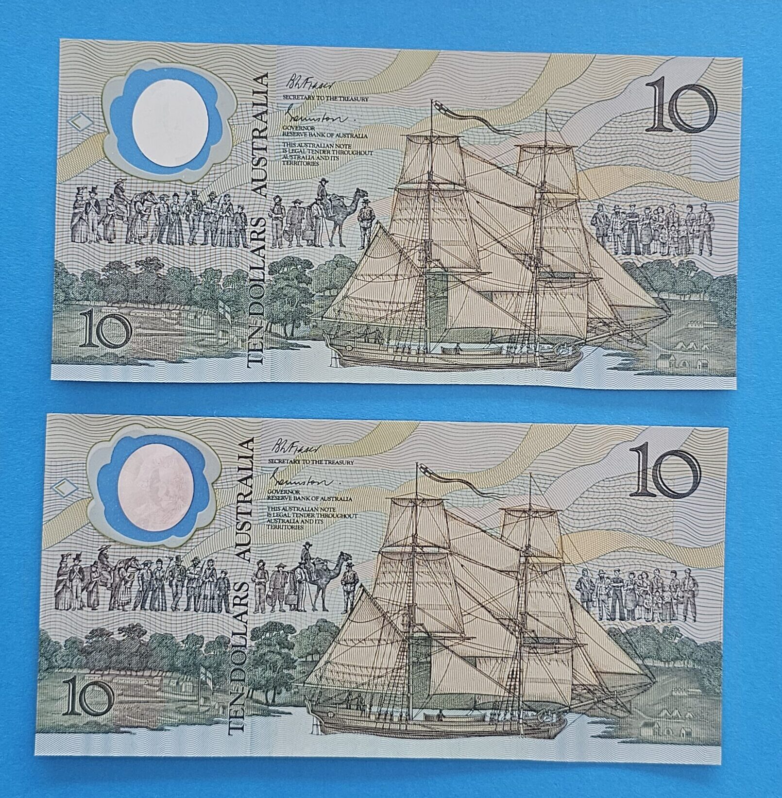 Australian Ten Dollar Banknote - Circulated Condition - morpeth antique centre hunter valley region australian ten dollar bank note polymer 1988 bicentenary ab aa serial number first fleet colonial british settlement indigenous aboriginal world first plastic
