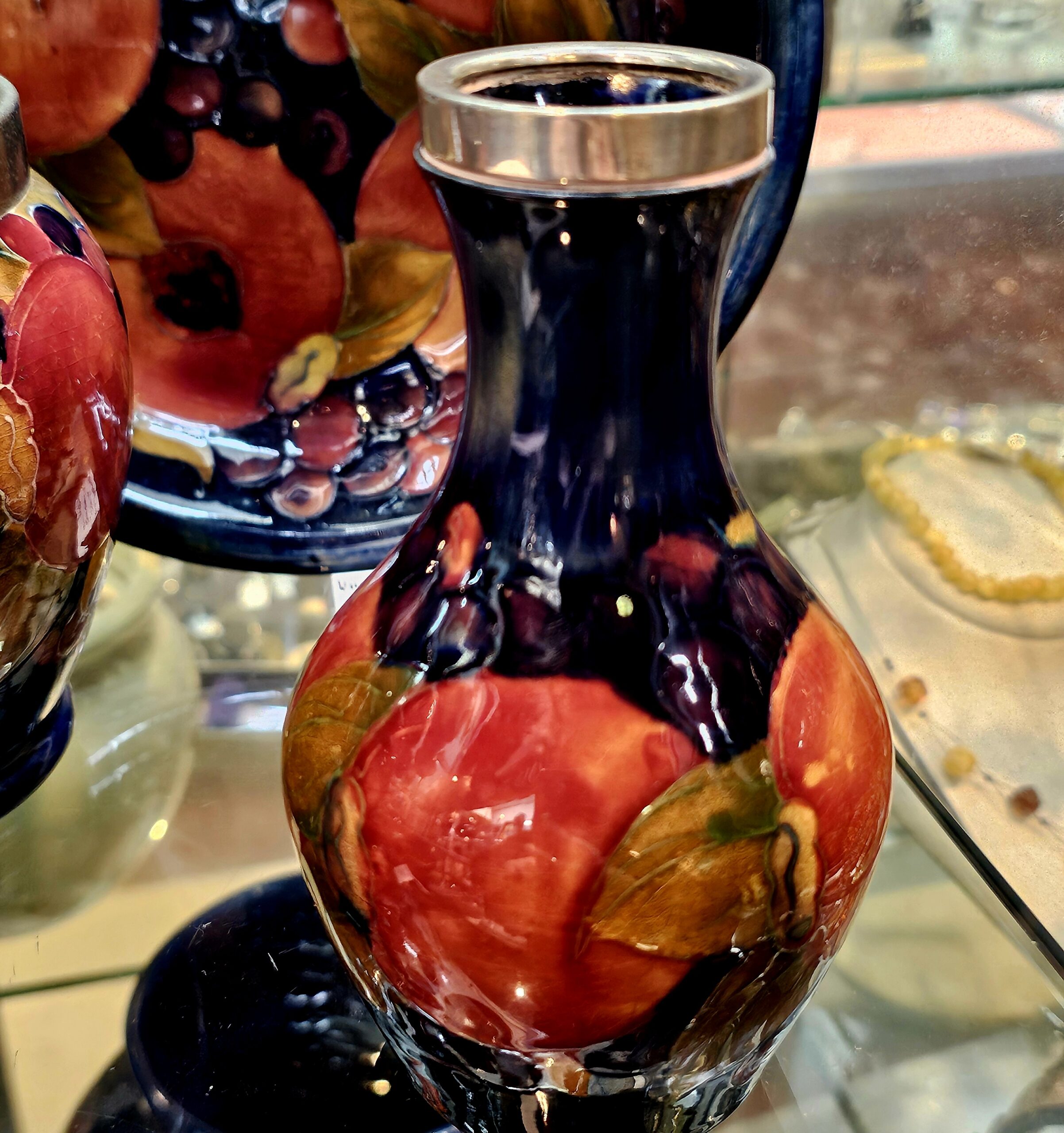 Moorcroft Pottery Vase - morpeth antique centre hunter valley region william walter moorcroft pottery ceramics vase ink well candlestick plate bowl dish england stoke on trent handmade vintage