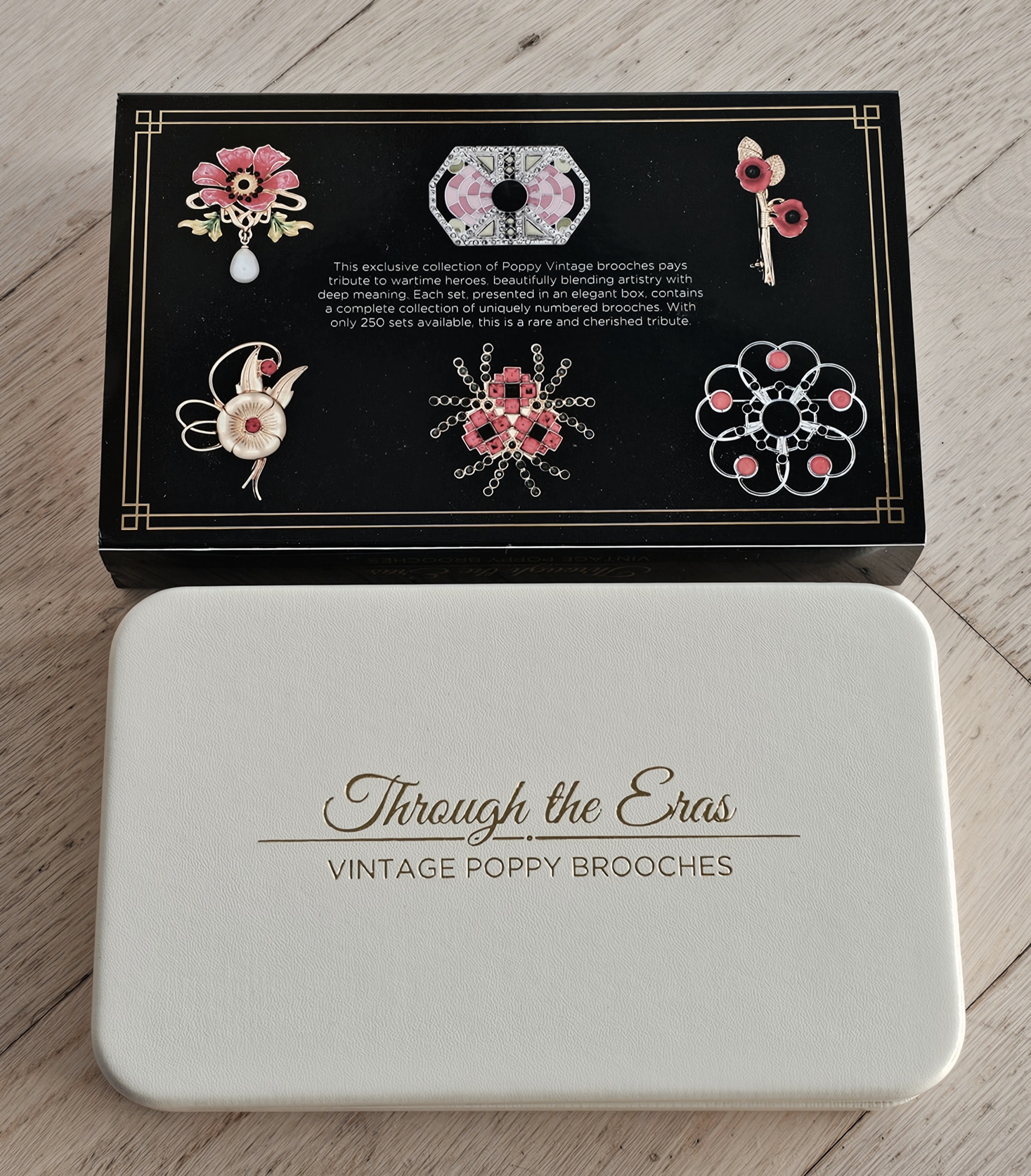 Brooch Set - Poppy Through the Eras - morpeth antique centre hunter valley region poppy brooches through the eras limited edition 1900 1920 1930 1940 1950 1960 1970 art deco bohemian retro modern nouveau