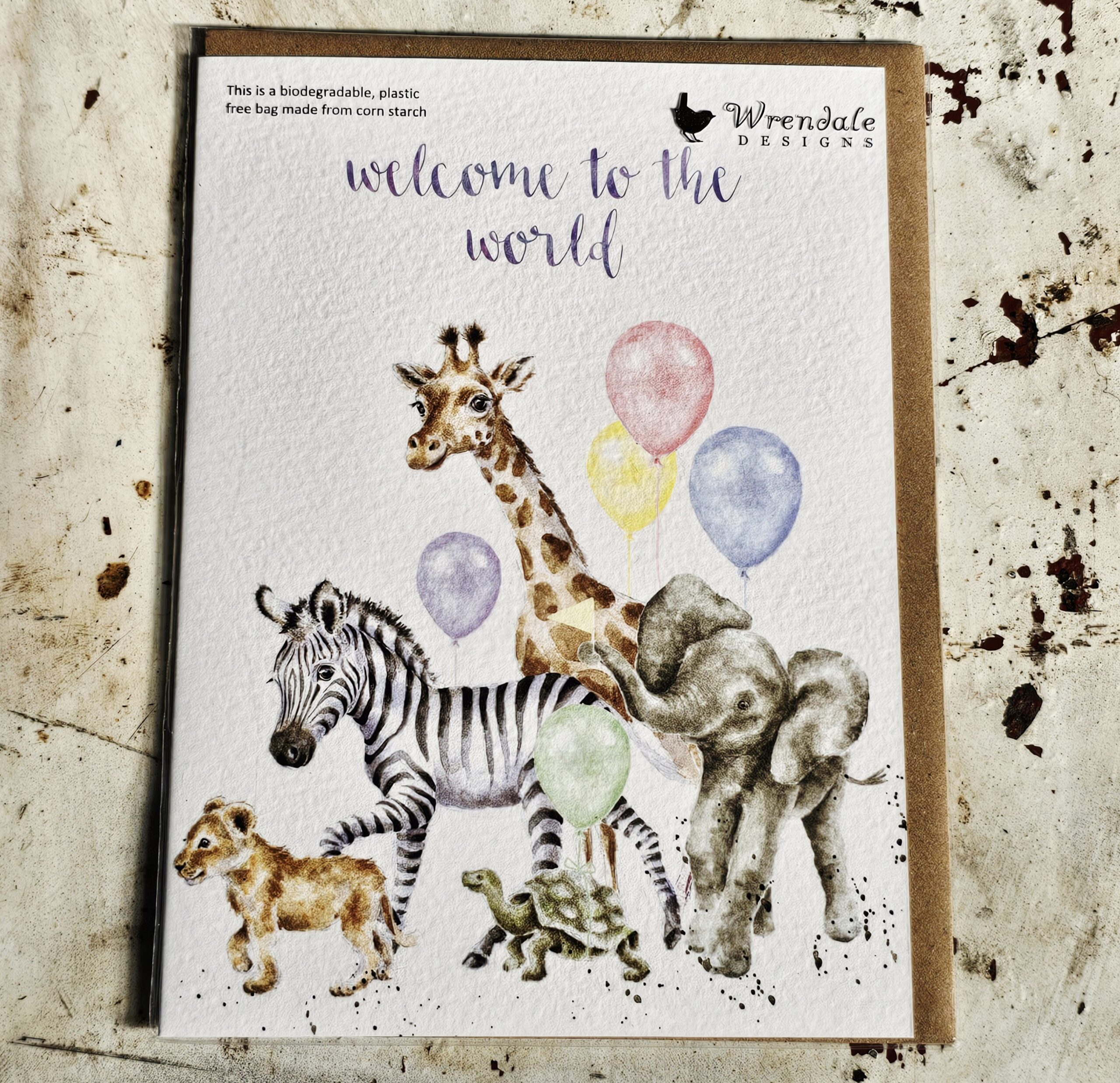 Greeting Card - Welcome to the World - morpeth gift gallery hunter valley region royal worcester wrendale designs greeting card blank dogs cats woodland animals birds nature welcome to the world baby