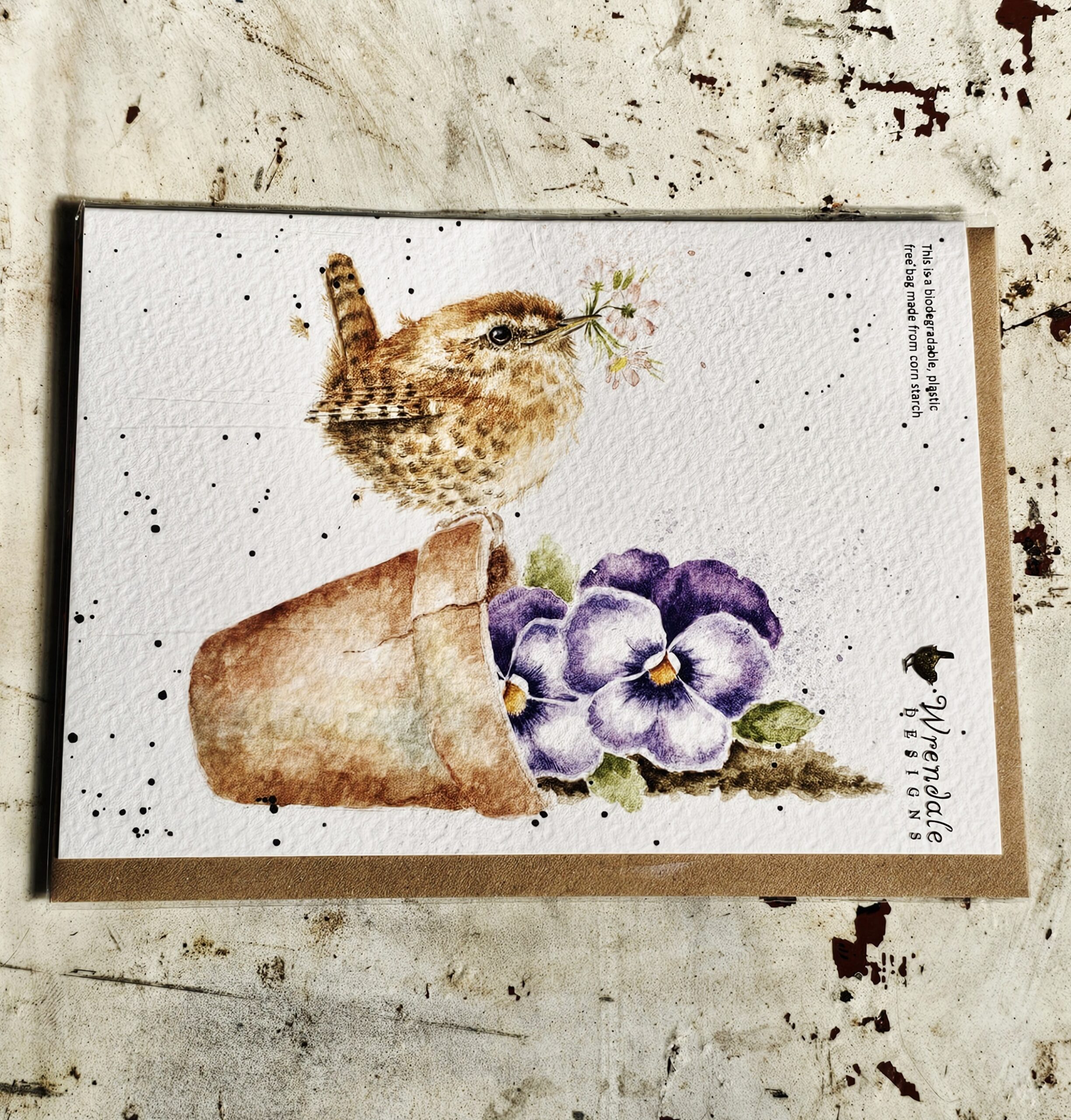 Greeting Card - Garden Friend - morpeth gift gallery hunter valley region royal worcester wrendale designs greeting card blank dogs cats woodland animals birds nature pansy violets