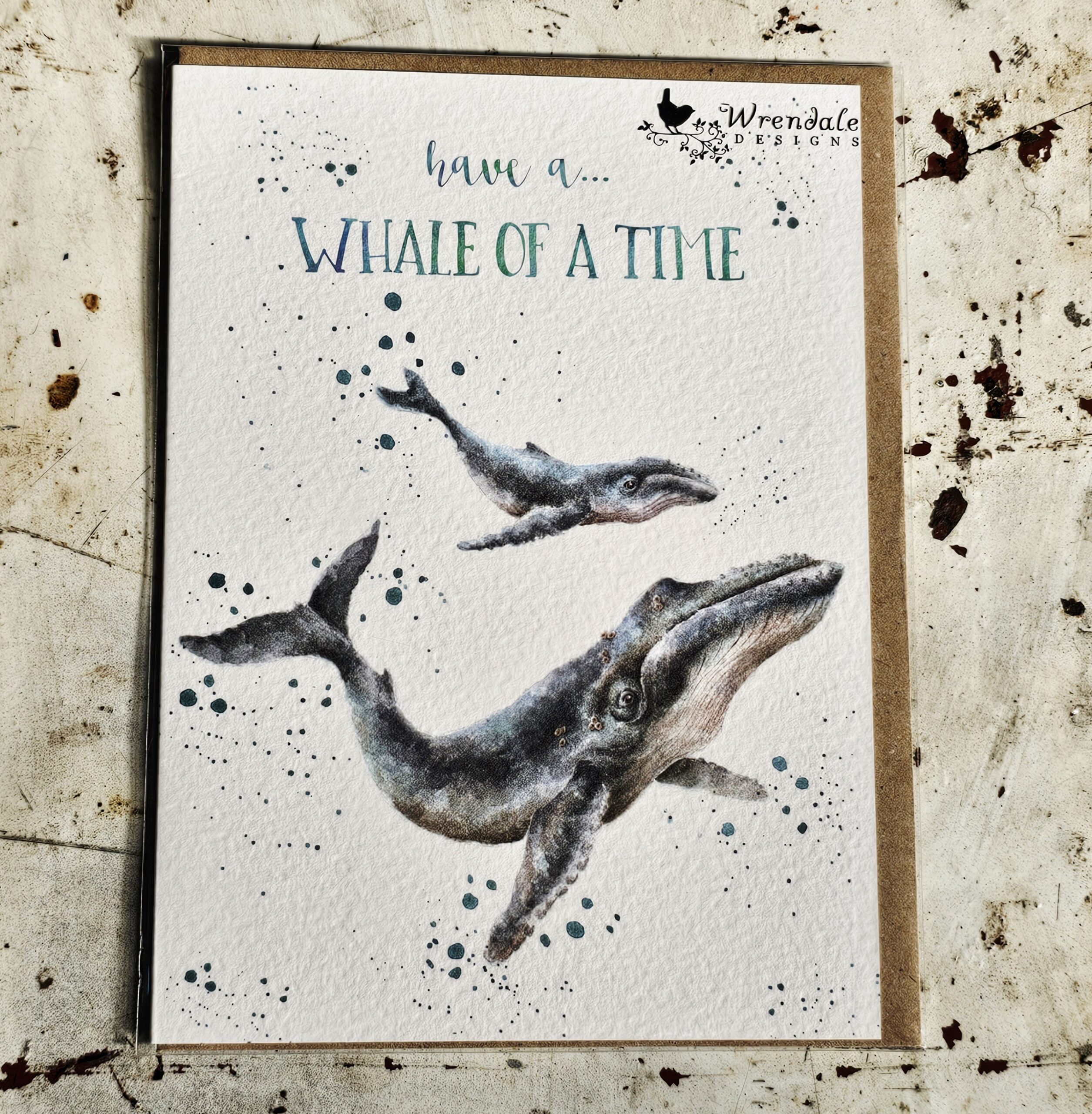 Greeting Card - Whale of a Time - morpeth gift gallery hunter valley region royal worcester wrendale designs greeting card blank dogs cats woodland animals birds nature whale of a time humpback