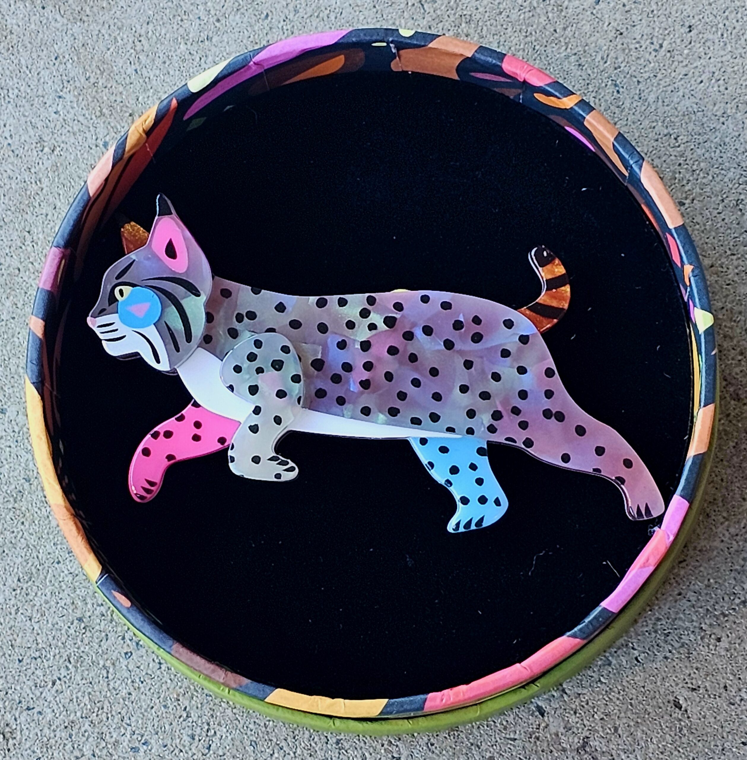 Erstwilder Brooch - The Bohemian Bobcat - morpeth antique centre hunter valley erstwilder earrings necklace brooch enamel pin wall art essential pete cromer north america canada woodland wilderness alaska bohemian bobcat lynx