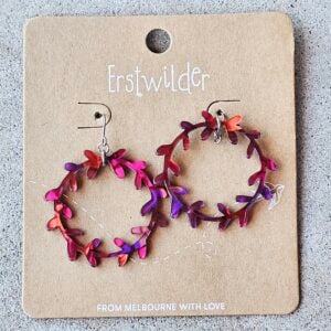 Erstwilder Earrings – Wreath Purple Red