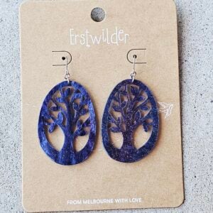 Erstwilder Earrings – Tree of Life Blue