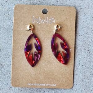 Erstwilder Brooch – Leaf Purple Red