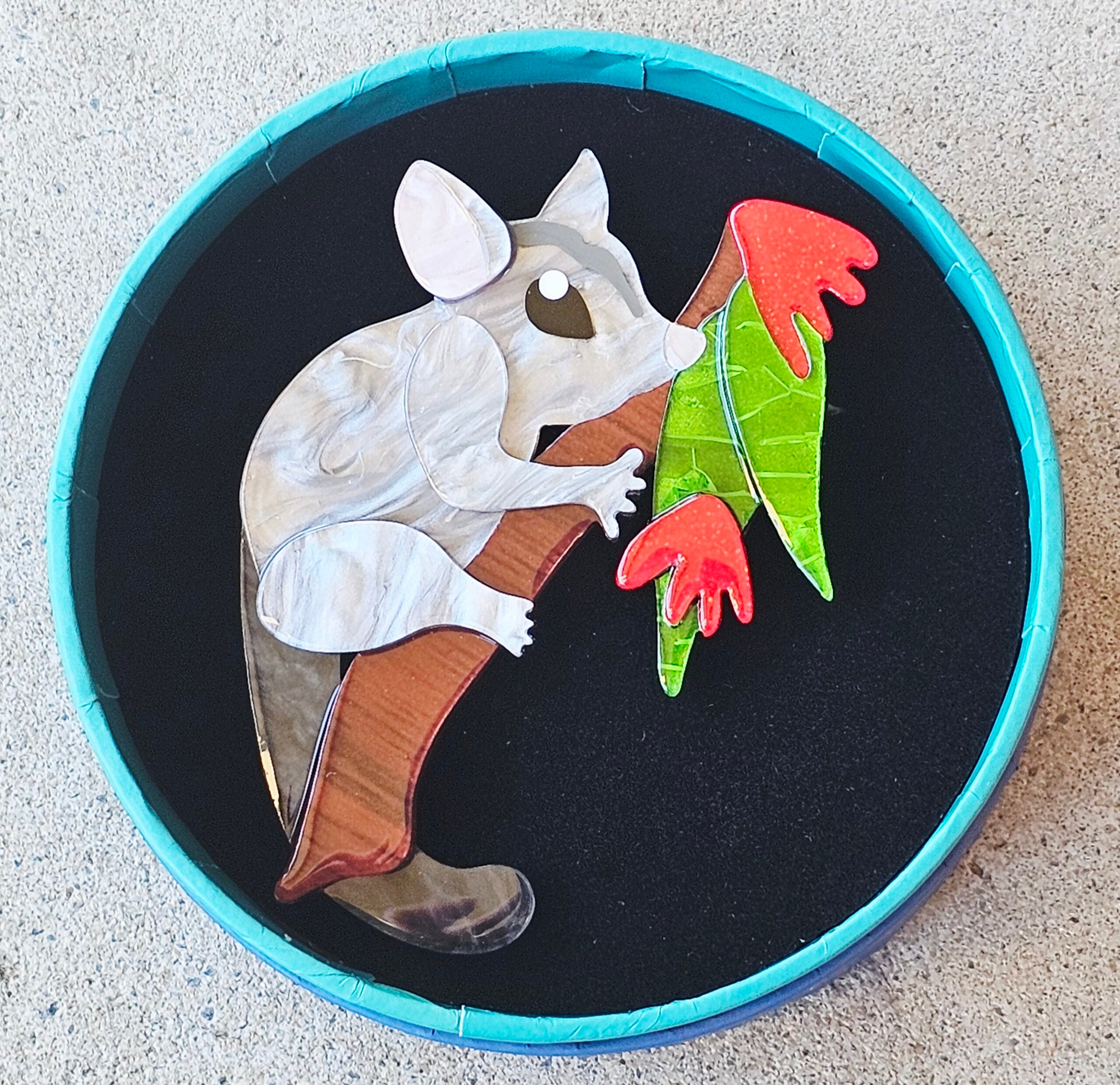 Erstwilder Brooch - Penny the Possum - morpeth antique centre hunter region valley erstwilder earrings necklace enamel pin brooch australiana part two penny possum sugar glider brush ledbeater