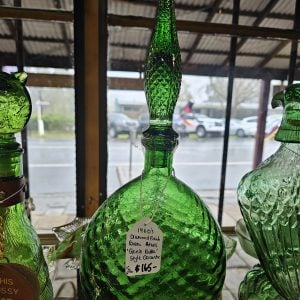 Vintage Green Glass Decanter