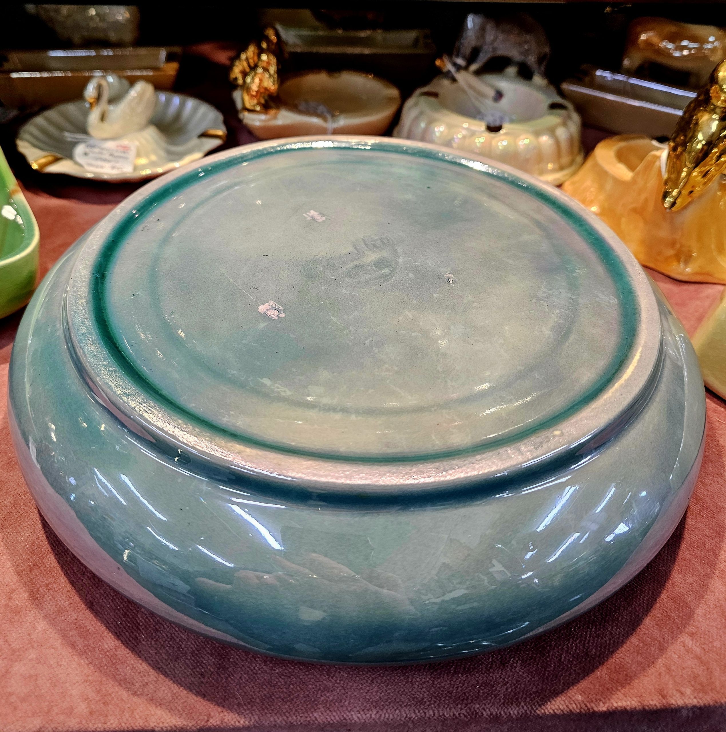 Wembley Ware Bowl with Maiden - morpeth antique centre hunter valley region treasured memories wembley ware western australian pottery ceramics lustre glaze vintage mermaid float bowl