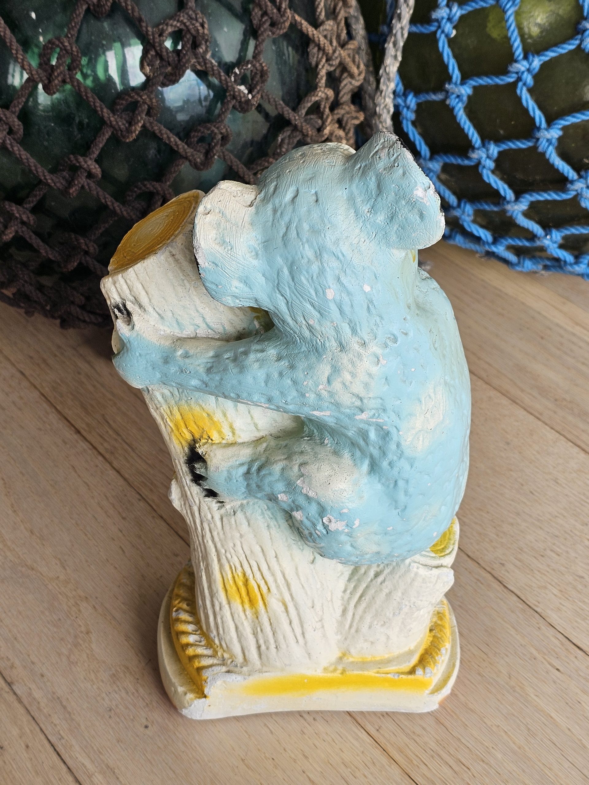 Australian Show Prize Koala Figurine - morpeth antique centre hunter valley region vintage australian carnival show time prize carnie plaster cast hand painted ceramic pottery figurine koala tree branch stump