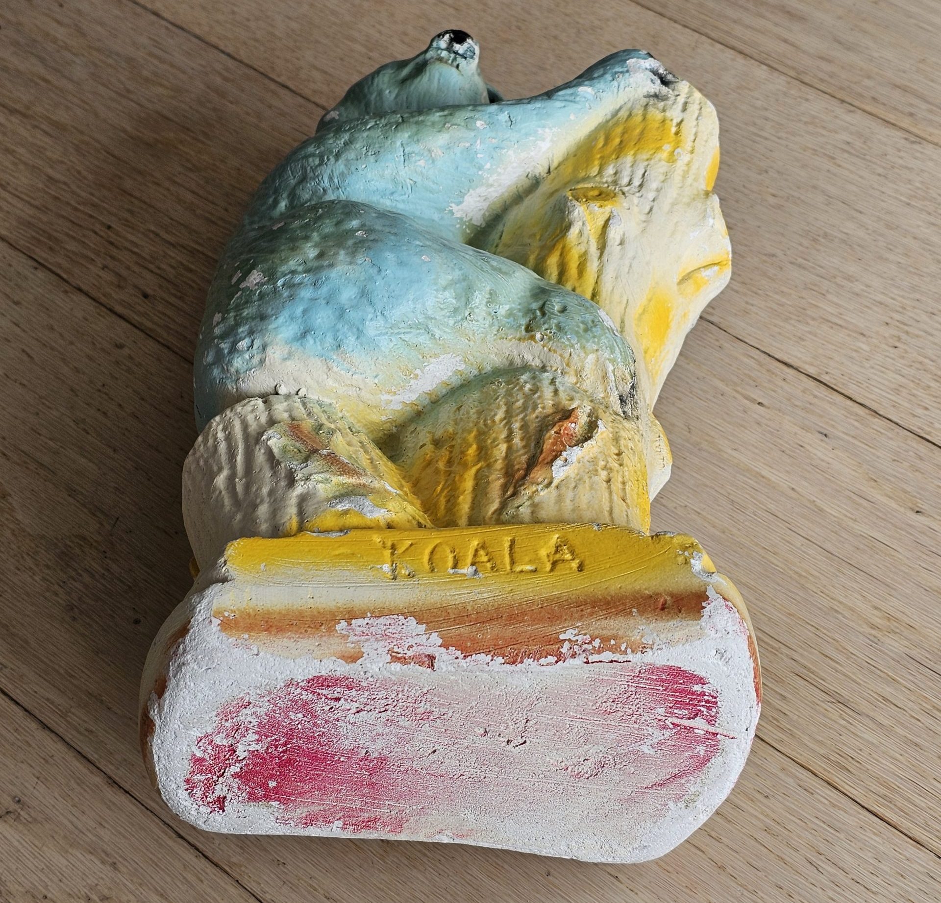 Australian Show Prize Koala Figurine - morpeth antique centre hunter valley region vintage australian carnival show time prize carnie plaster cast hand painted ceramic pottery figurine koala tree branch stump